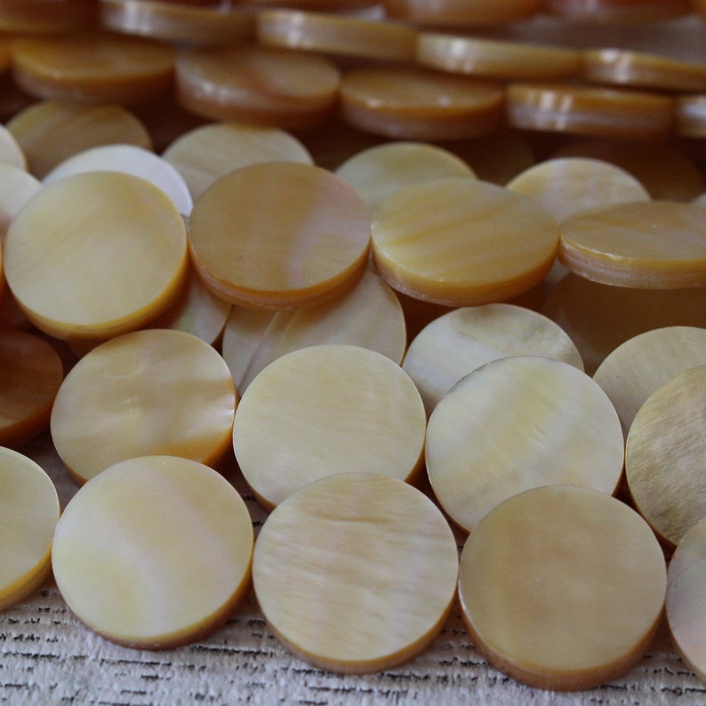 Natural Mother Of Pearl Coin Beads Shell Beads For Jewelry Making Jewelry Supplies Shell Coin Beads 16 Inch Strand image 2