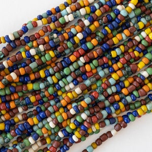 Indonesian Rustic Tribal Matte Seed Beads For Jewelry Making Indonesian Glass Beads Boho Seed Beads Autumn Mix 42 Inches image 5