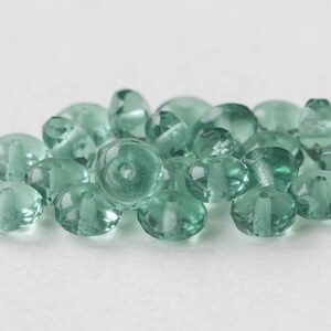 5x7mm Rondelle Beads Czech Glass Beads Transparent Green Tourmaline Glass 25 beads image 2