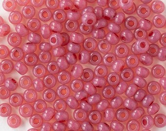 Perline di vetro 8/0 - Perline di vetro ceche - Solgel opale rosa - 20 grammi