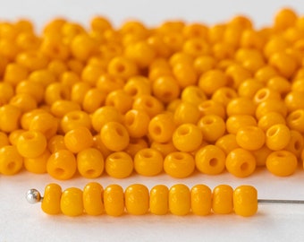0/6 Size 6 Seed Beads - Czech Seed Beads For Jewelry Making - Opaque Light Orange - 3 Strands