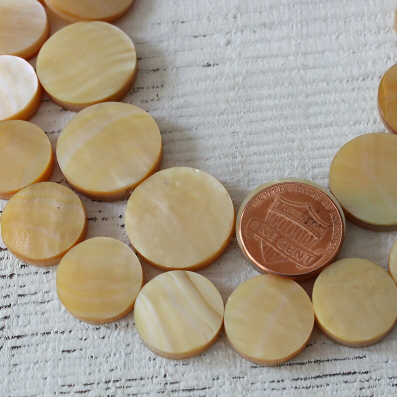 Natural Mother Of Pearl Coin Beads Shell Beads For Jewelry Making Jewelry Supplies Shell Coin Beads 16 Inch Strand image 6