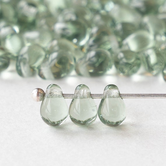 100 4x6mm Glass Teardrop Beads Czech Glass Beads Mermaids