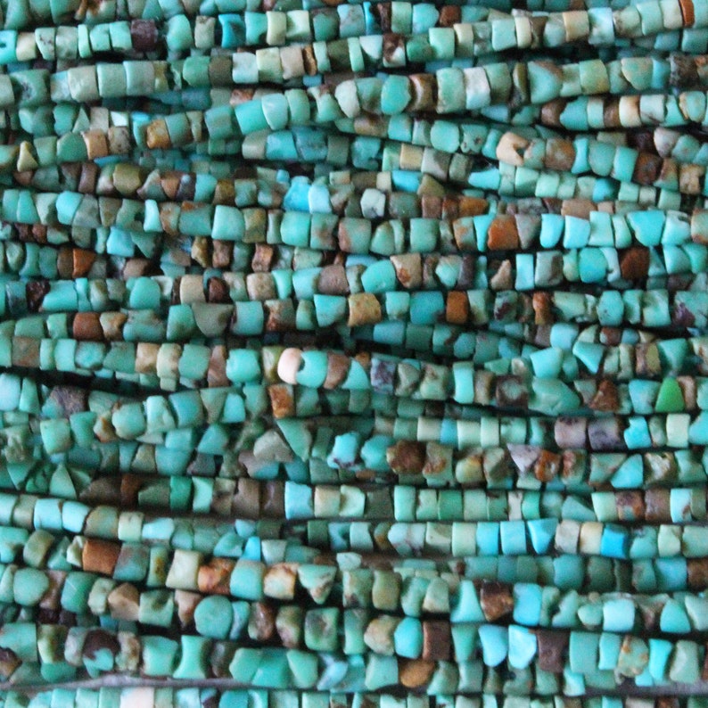 2mm Tiny Turquoise Tube Seed Beads Natural Turquoise Beads 2mm Gemstone Beads 15 inches image 3