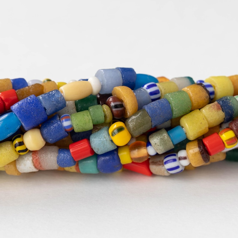 African Seed and Sand Bead Mix - Mixed Sized and Colors - 34-inch strand image 1