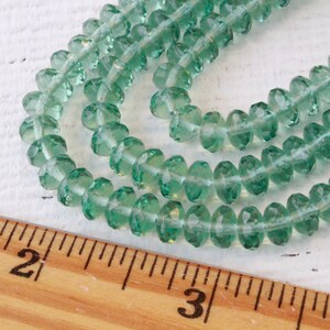 5x7mm Rondelle Beads Czech Glass Beads Transparent Green Tourmaline Glass 25 beads image 5