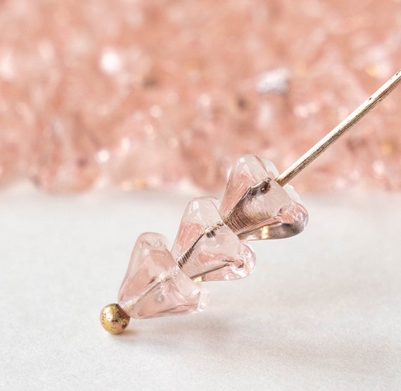 Czech Pressed - Trumpet Flower, 6x8mm Czech Pressed - Trumpet Flower, 6x8mm