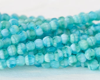 20 8mm Melon Beads 8mm Czech Glass Beads Large Hole Beads for