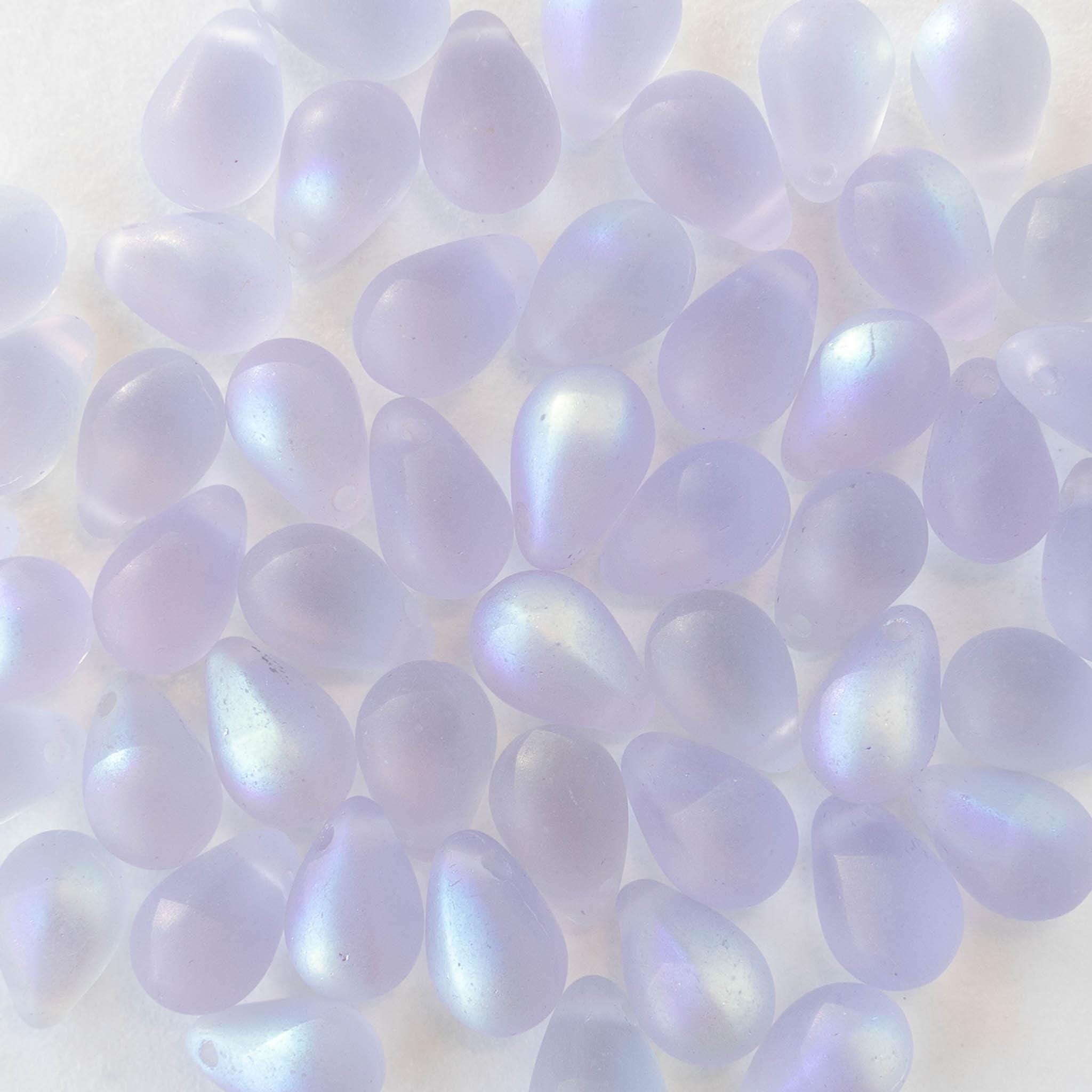 PATIKIL Tsjechische Glazen Druppelkralen - 50 Stuks Helder Wit 6x9mm - Geboord Kristal Rocailles Voor Sieraden & Decoratie
