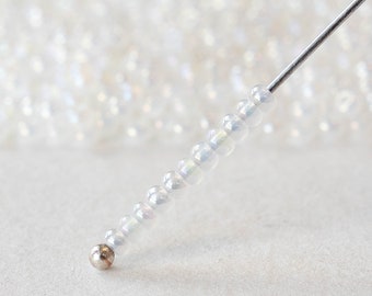 Perles de rocaille 11/0 - Preciosa Ornella - Perles en verre tchèque - Lustre blanc nacré - Tube de 24 g