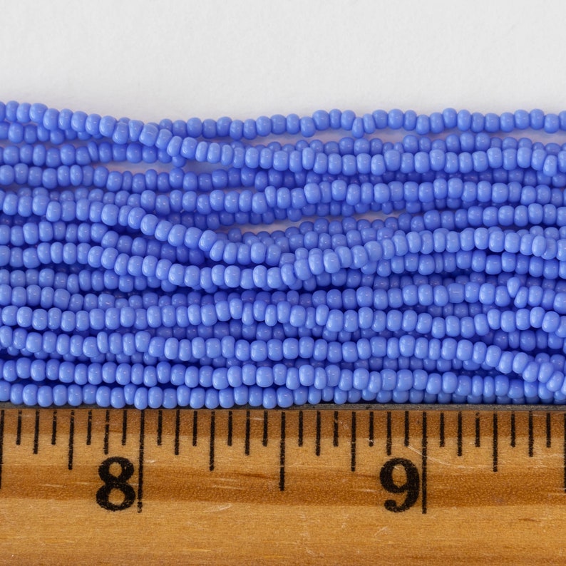 12/0 Seed Beads Opaque Periwinkle Blue Choose Amount Czech Glass Beads image 4