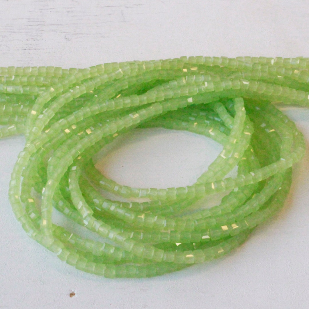 3mm Cube Beads for Jewelry Making Opaque Cube Beads Glass Cube Beads Lt