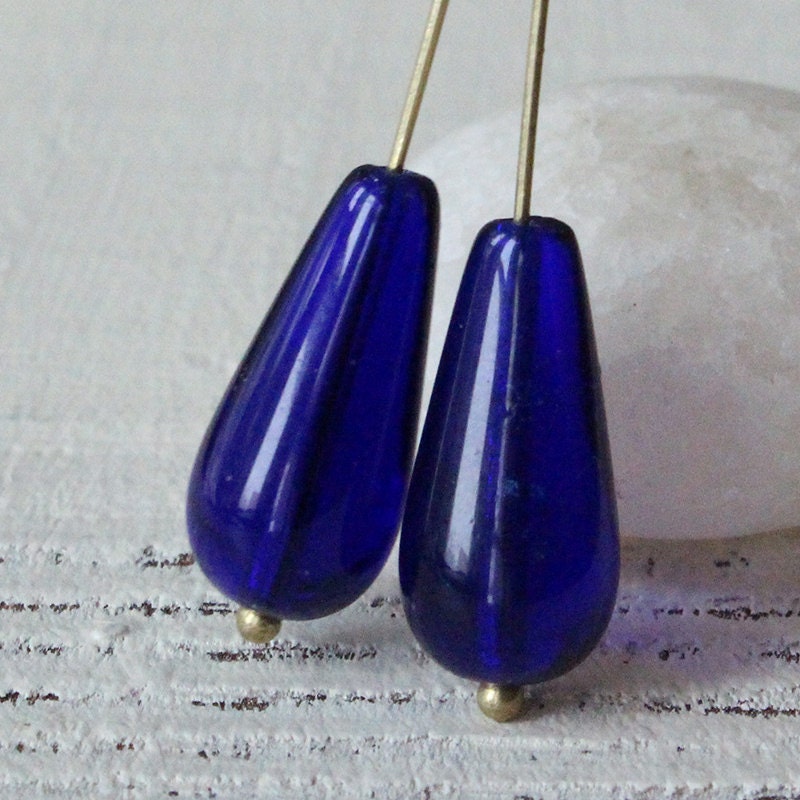 100pcs 10x6mm Long Drill Glass Teardrop Beads Czech Glass Beads 6x10mm  Amber 100 Beads 