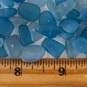 Cultured Sea Glass Beads For Jewelry Making Beach Glass Pebbles Recycled Glass Beads Slate Blue 50 beads image 5