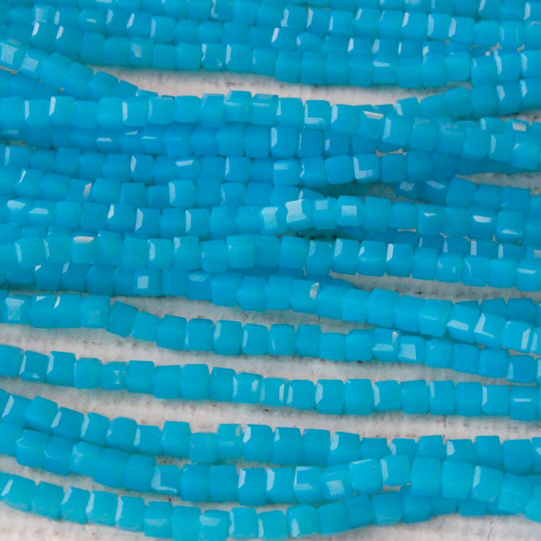 3mm Cube Beads for Jewelry Making Opaque Cube Beads Glass Cube Beads