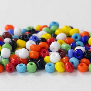 Size 5 Seed Beads - Czech Seed Beads For Jewelry Making - Colorful Opaque Mix - 25 Grams