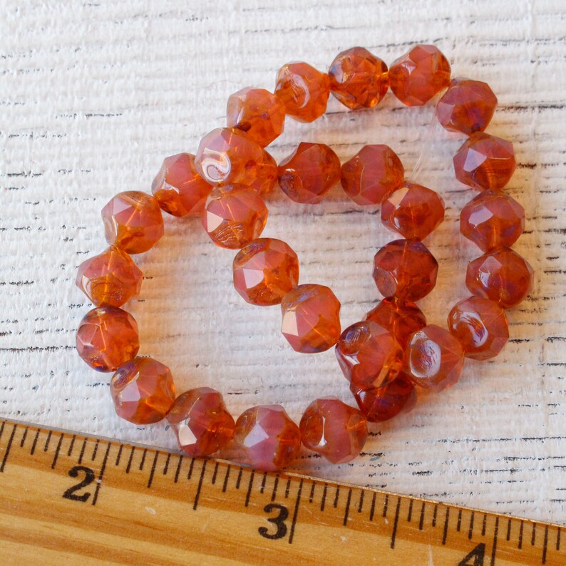 15 Pink Opaline With Picasso Finish Czech Glass Beads For Jewelry Making Supply Central Cut Beads 15 Beads
