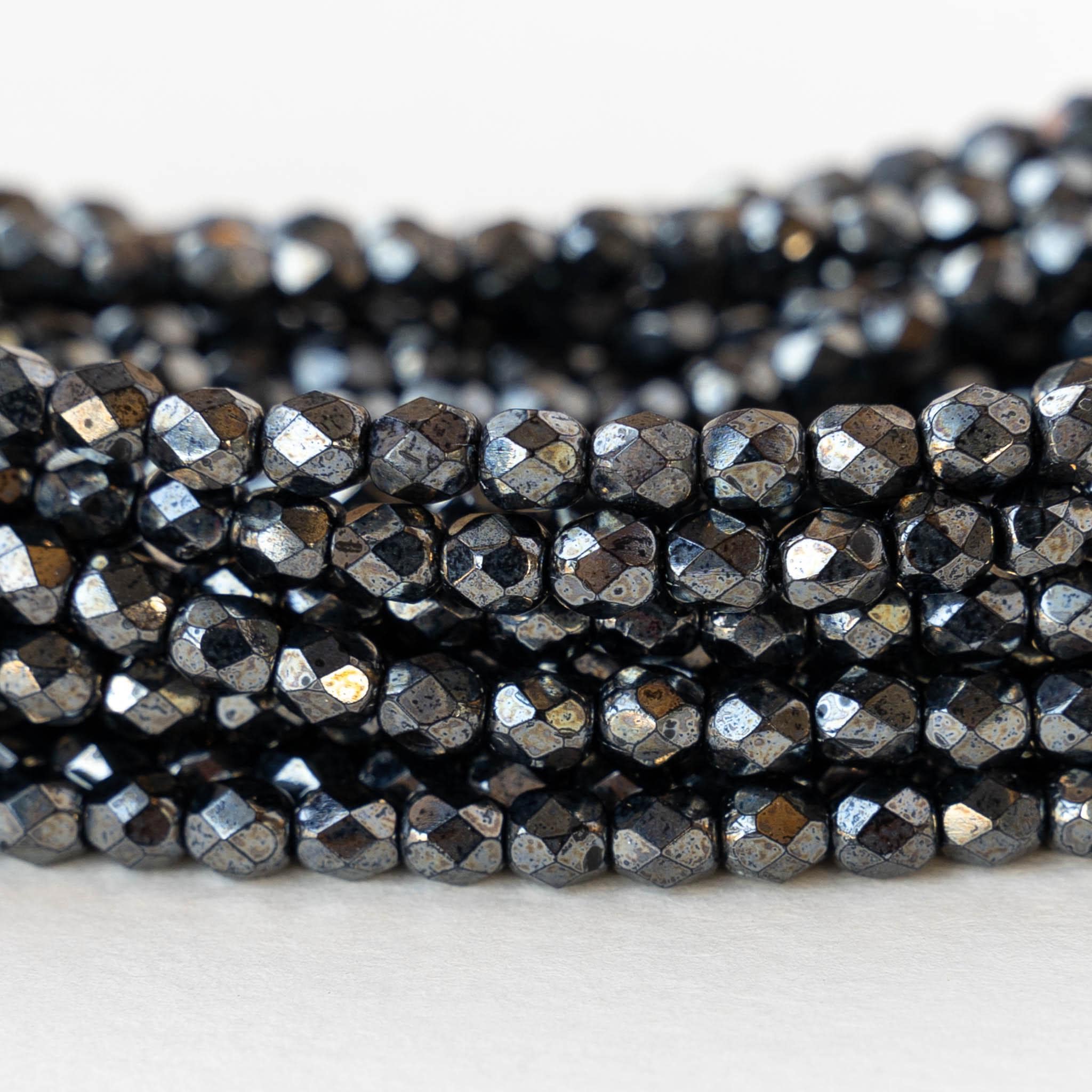 50 - 4mm Round Firepolished Glass Beads - Czech Glass Beads