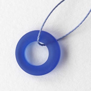 17mm Sea Glass Beads - Cultured Seaglass Rings - Jewelry Making Supplies - Cobalt Blue
