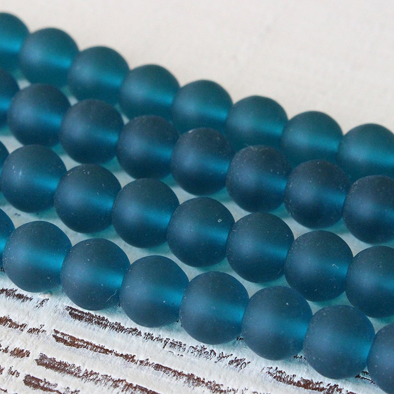 16 Inches 8mm Round Sea Glass Beads for Jewelry Making Etsy