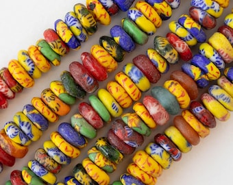 アフリカのガラスビーズ 200 gm 24 ガーナ ガラス ビーズ メドレー - クロボ ビーズ - パウダー