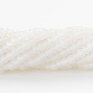 6/0 Glass Seed Beads - Czech Glass Beads - Matte Crystal AB - 20 inch strands - 2 or 6 strands