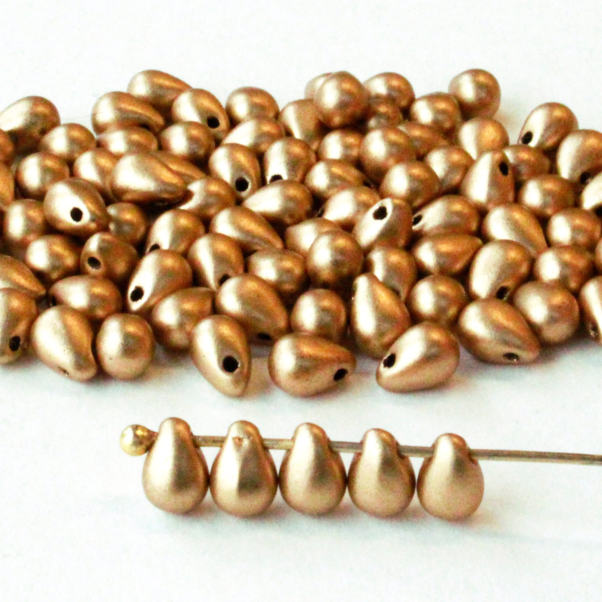 4x6mm Teardrop Beads Czech Glass Beads Seafoam AB Teardrops 6x4mm 100 Beads  