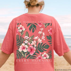 Hawaii Christian Shirt, His Mercies Lamentations 3:22–23 Hawaii Faith Tee, Inspirational Hawaii Scripture Shirt, Motivational Hawaii tee