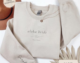 Hawaii bruid bruiloft sweater, custom Hawaii bruiloft bruids partij sweatshirt, Hawaii bruidegom sweater, Hawaii bruiloft bruiloft sweater
