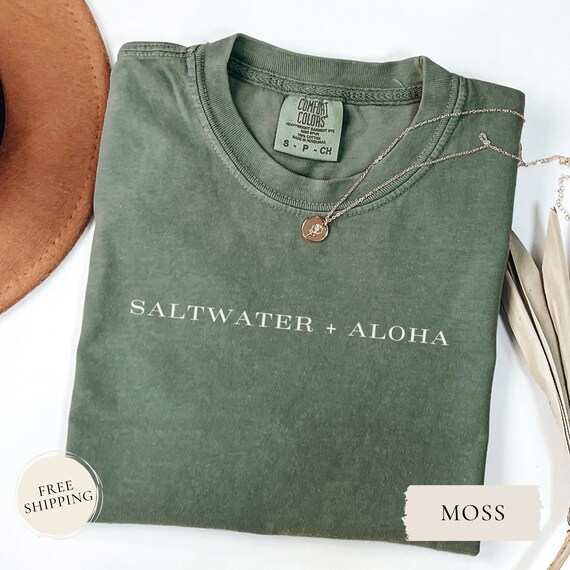Saltwater and Aloha Shirt, Ocean Therapy Shirt, Beach Lover Gift, Saltwater Shirt, Beach Therapy Tee, Hawaii Beach Tee, Ocean Lover Gift
