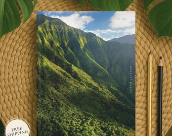 Oahu Notebook, Koolau mountain range Gift, Custom Oahu Hawaii Journal, Gift for Hawaii Lover, Custom Oahu Notebook, Oahu Christmas Gift
