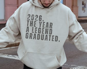 Sudadera con capucha de graduación, sudadera con capucha para graduados universitarios, regalo de graduación de la clase de 2026 para hombres, camiseta de graduación grupal para hijo, hermano, esposo, papá