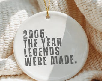 21st Birthday Ornament, 2005 Holiday Ornament, Vintage 2004 Ornament, Birth Year Ornament, 21st Birthday Gift for Men, 21 years old Ornament