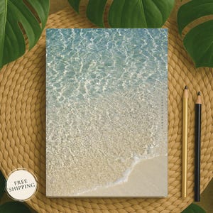 Personalized Ocean Journal, Gift for Beach Lover, Custom Name Mindfulness Notebook, Inspirational Travel Journal, Gift for Ocean Lover