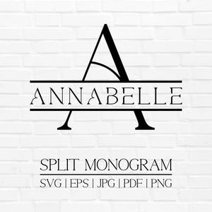 Split Monogram Alphabet SVG, Custom Initial (Cut File)