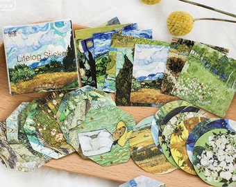 45 PCS, Van Gogh stickers, Painting sticker, Oil Painting sticker, Artist sticker, Impressionist, Vincent Van Gogh, Lifelog 39