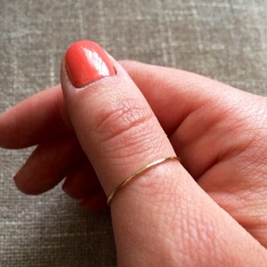 10kt SOLID Gold, 20 gauge stacking ring, 0.8mm thick, handcrafted, wedding, engagement, mothers