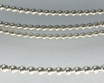 1 ft, Commercial supplies, full bead wire, 1.5mm, sterling silver, for jewelry making, version 2