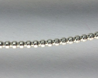 1 ft, Commercial supplies, full bead wire, 1.88mm, sterling silver, for jewelry making, version 1