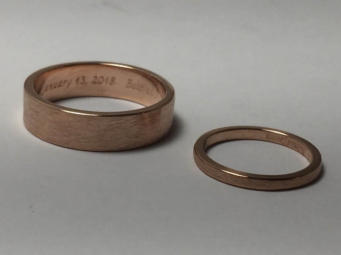 Rose Gold Wedding Bands His and Hers Wedding Ring Set Gold Rings