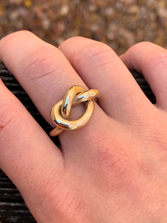 14kt Gold Love Knot Ring Thick and Chunky Knot Ring Statement