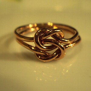 Double love knot, rose gold fill, 16g thick, any size, celtic lovers knot, pink gold filled image 3