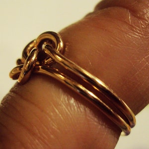 Double love knot, rose gold fill, 16g thick, any size, celtic lovers knot, pink gold filled image 5