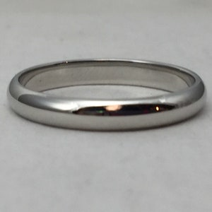 950 platinaband, trouwring, dunne platinaring, dunne platina trouwring, 3 x 1,5 mm halfrond