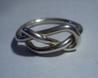 Infinity knot ring, sterling silver, massive, 12g, huge, men, women, statement ring, promise, engagement