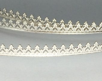 8 inches - silver gallery wire for bezel setting cabs, Argentium sterling silver , dimension 4.75mm high x .75 mm wide