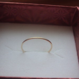 Set of 2 rings, 10kt solid gold, 20 gauge , 0.8mm thick, yellow , rose, bridesmaids gifts, mothers day, engagement image 3