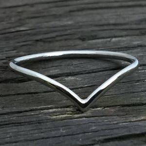 Platinum ring, platinum chevron, platinum wedding band, wishbone ring, platinum wrap ring, platinum skinny band, choose thickness and size