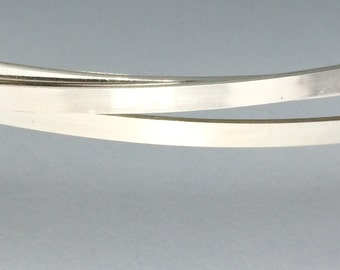 6 inches sterling silver 4mm x 1mm flat rectangle wire stock, great for wider band rings,  dead soft wire