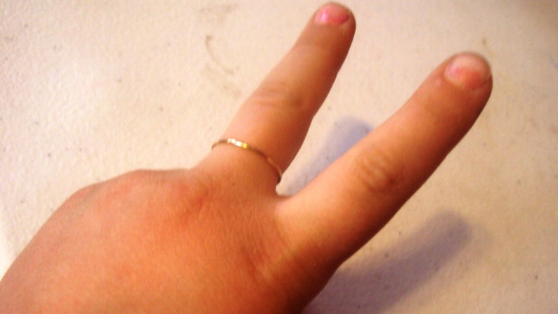 Set of 2 rings, 10kt solid gold, 20 gauge , 0.8mm thick, yellow , rose, bridesmaids gifts, mothers day, engagement image 4